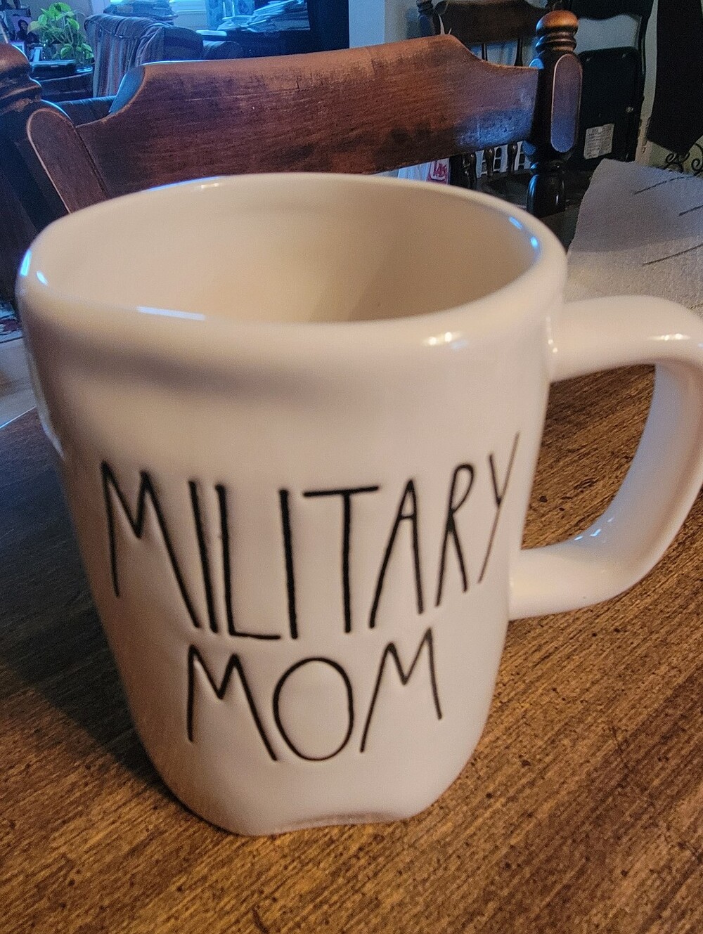 Rae Dunn Military Mom White Ceramic Coffee Mug - Unbranded